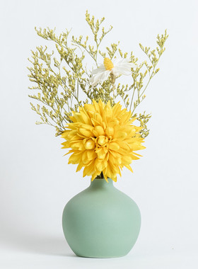 干花北欧风创意陶瓷小花瓶轻奢感客厅电视柜家居摆件装饰品