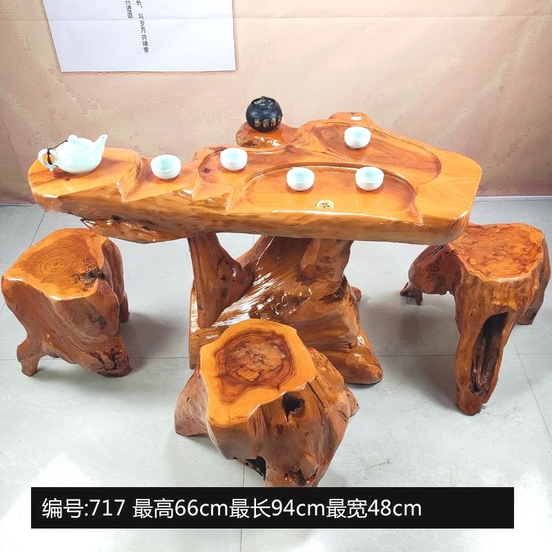 y茶海2根雕茶桌整体树根茶台家用小型客厅阳台泡茶几原木桩雕刻禊