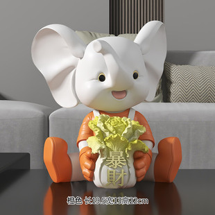 新居小象白菜桌面摆件电视柜酒柜玄关茶几乔迁创意搬新家装饰品