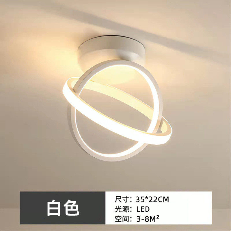 led新款玄关吸顶灯过道铝材亚克力走廊硅胶铁艺现代简约过道灯饰