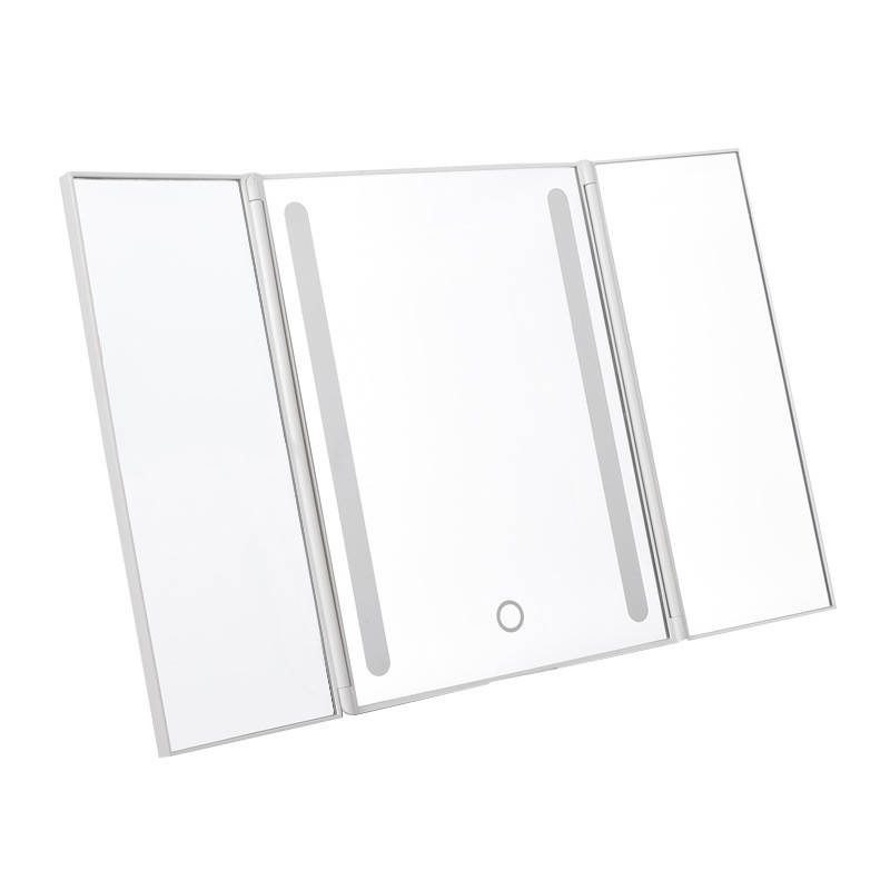 led发光折叠镜子24灯36灯37灯72灯桌面化妆镜美容三面多功能镜子