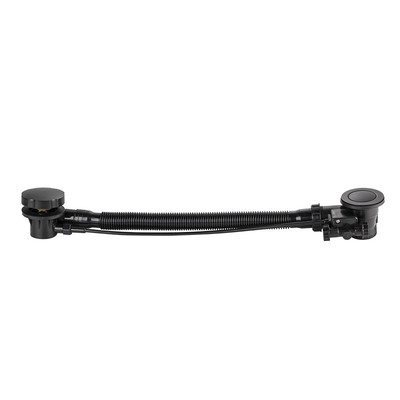 定制浴缸下水器哑光黑波纹管家工厂和铜小盖锌手轮线控式下水器