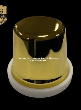 热销骰宝桌筛盅骰盅带底托 黑色实木色盅 不锈钢金色纯铜牛牛手摇