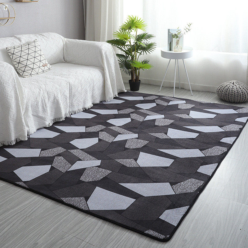 gju8灰色短绒客厅地毯2022新款沙发茶几大面积卧室儿童床满铺边地