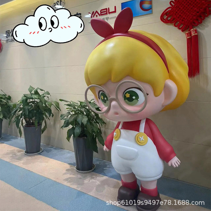 玻璃钢大型卡通雕塑制作ip企业形象设计商场美陈大摆件潮玩装饰厂