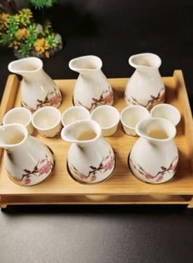 热销二贰麻创意酒具酒吧酒馆斗酒酒架七孔杯架套装清酒一壶一架六