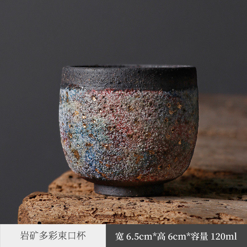 日式岩矿茶杯名家台湾越纯手工茶盏高老岩泥功夫茶具主人杯单杯