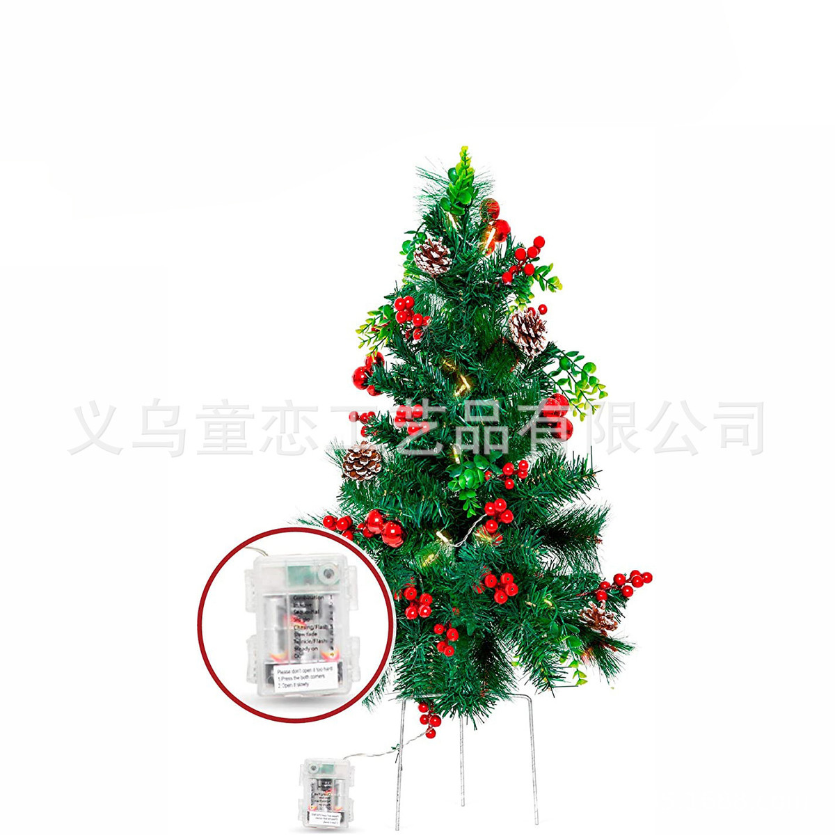 76cm迷你圣诞树户外混合叉沙滩树松针地pvc圣诞树绑led灯发光小树