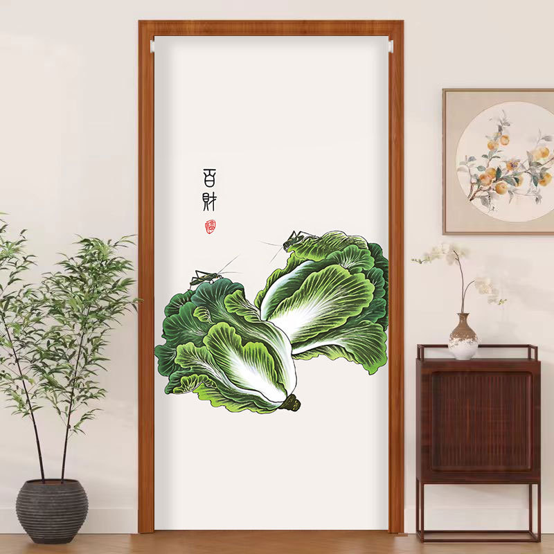 冬季中式门帘隔断帘家用防寒挡风帘保暖家用棉帘遮挡帘免打孔挂帘