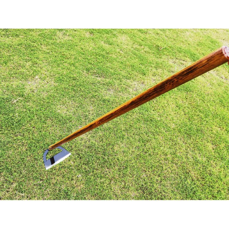 淬火全钢木柄立镰空心锄长柄窗锄1.2米半圆t锄型除草锄头