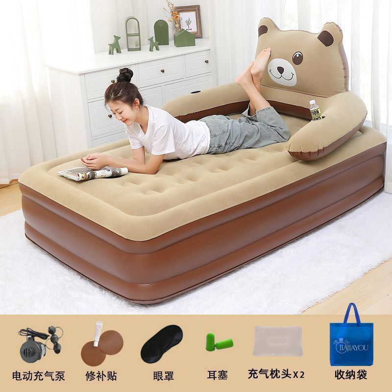 充气床三层双人单人气垫床户外折叠家用加厚懒人便携充气床垫