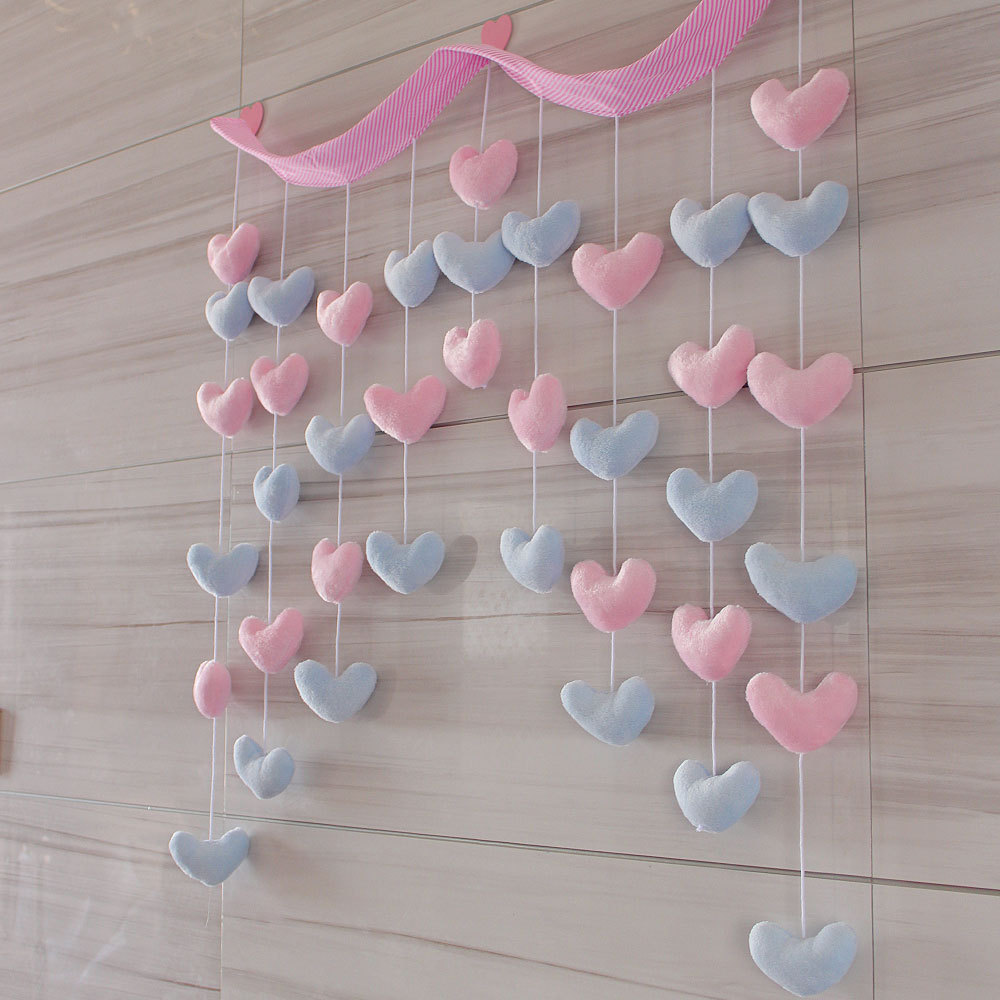 2024挂帘ins风卧室挂饰家用门帘隔公主风爱心网红新款厂家直销