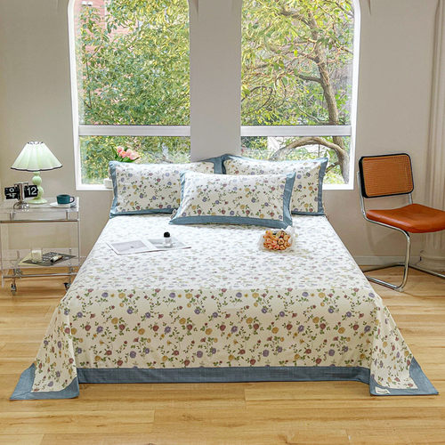 新款全棉老粗布工艺款碎花加厚原棉老粗布厂家床单枕套单批发