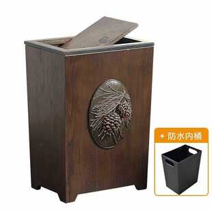美式创意家用厨房木新中式客厅有盖垃圾桶卧室卫生间带盖垃圾纸篓