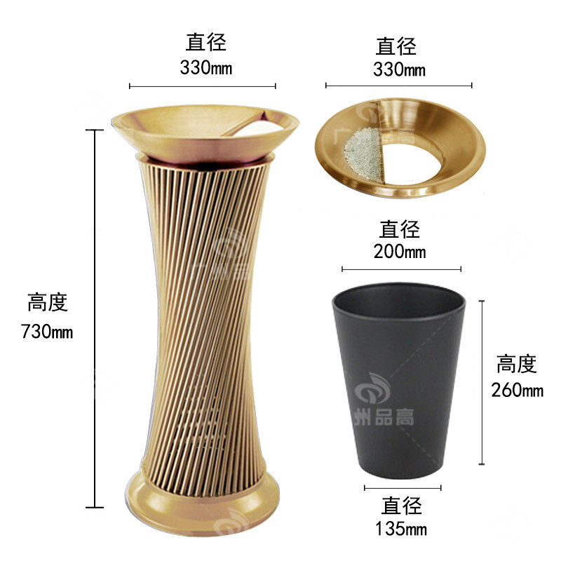烟灰缸不锈钢垃圾桶酒店大堂烟灰桶时尚艺术桶小蛮腰可定创意