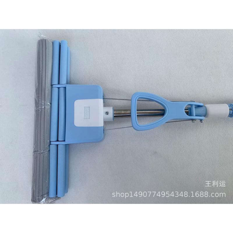 好想家胶棉拖把吸水拖把海绵拖布双排轮38cm直杆伸缩杆胶棉