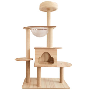 木制猫爬架材质实木仿易清理宠物用品批发大号软猫窝新品 大型猫树