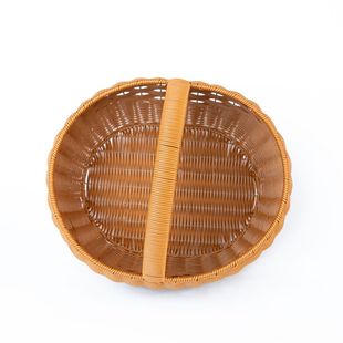 纯手工容纳大肚篮编织大收纳筐野餐篮家用水果篮防藤编35