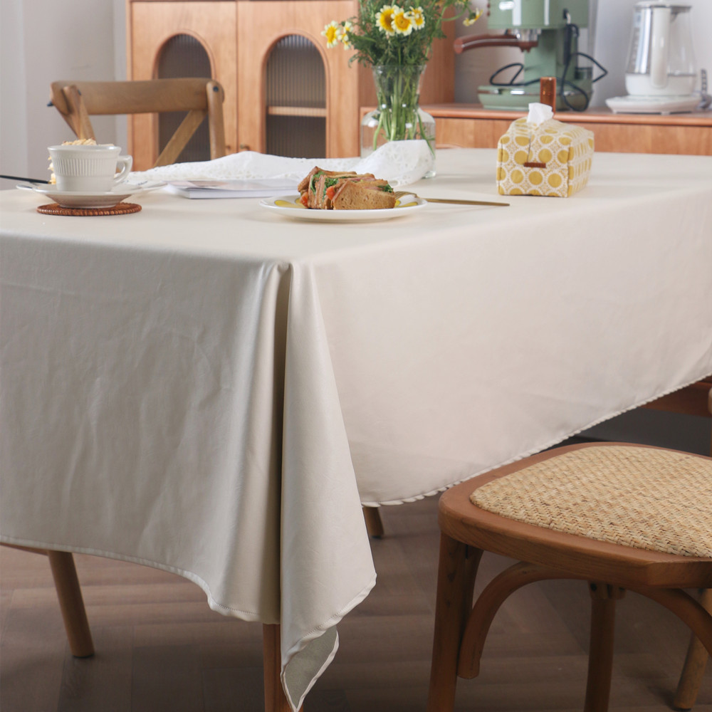 ins北欧风轻奢极简pu皮革餐桌布长方形家用茶几布台布圆桌