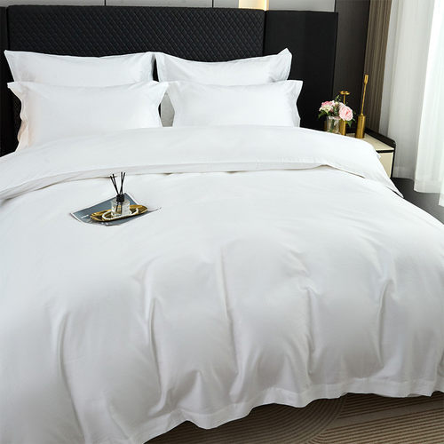 酒店被子民宿白色床单被套三件套批发床单床笠宾馆床上用品四件套