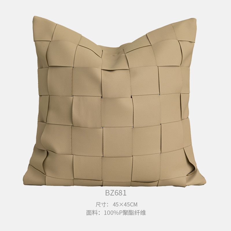 现代轻奢奶茶色咖酒店布艺软装展厅高端样板房色抱枕床尾巾多件套