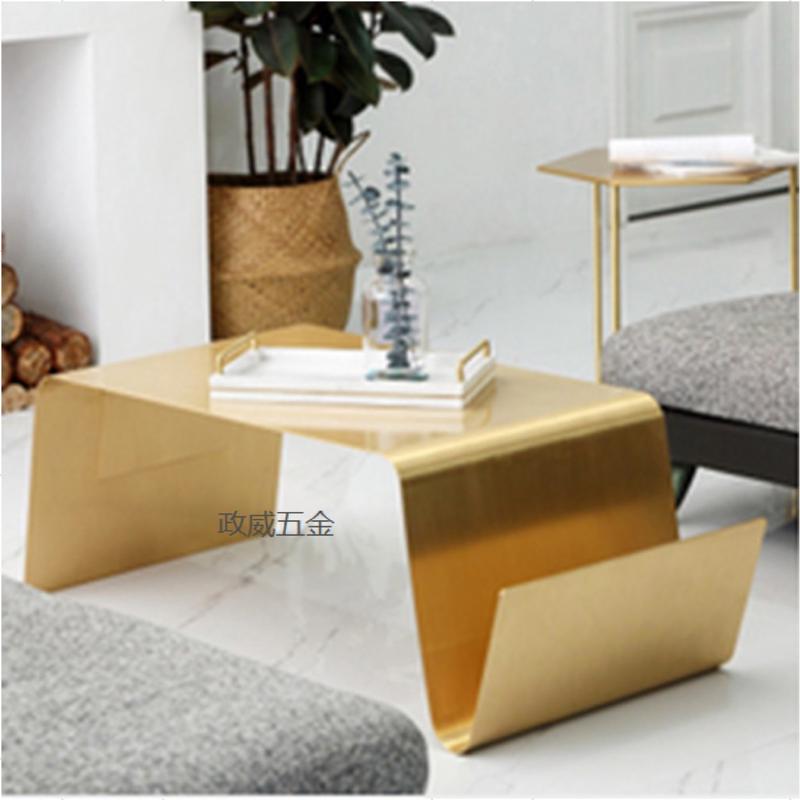 意式北欧黄铜圆形茶几边几后现代轻奢风简约角几客厅小茶几桌子