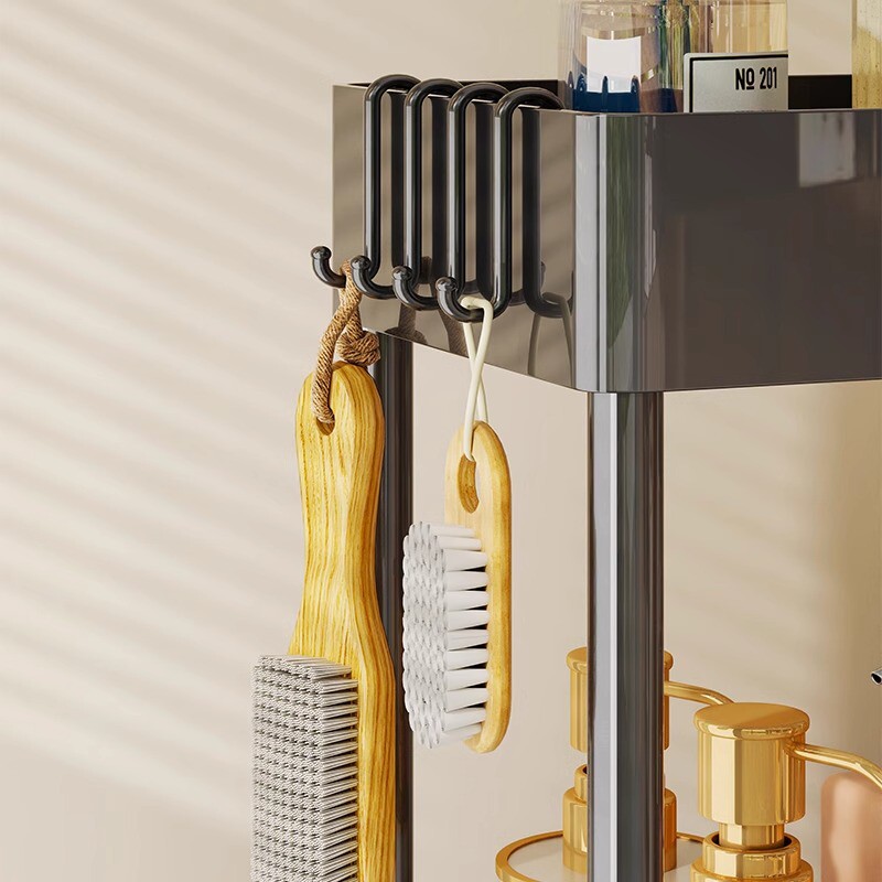 夹缝置物架门后缝隙柜客厅超窄款收纳柜极窄多层收纳架带轮小推车