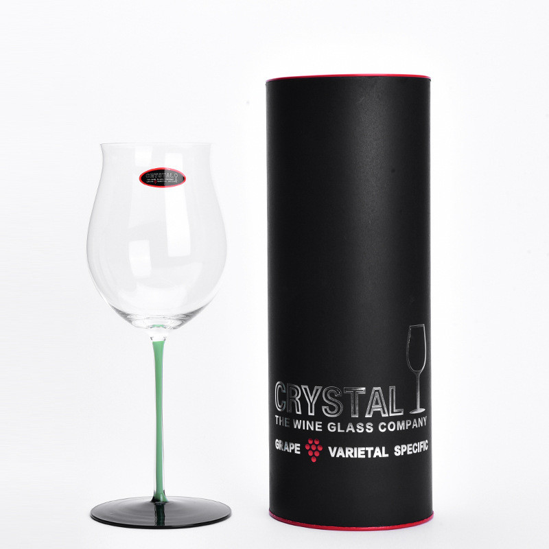 彩杆杆红红酒杯黑胶红领结高脚杯波尔多杯分酒酒具套装醒酒器批发