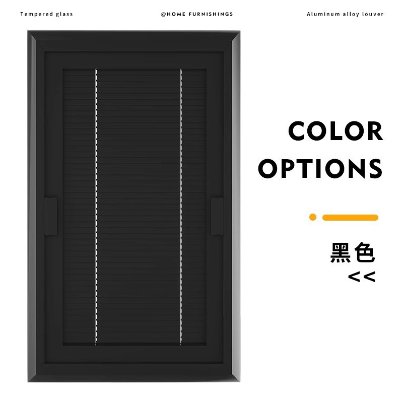单玻磁控百叶窗帘阳光房办公室内卫生间开百叶窗现代简约隔音窗帘