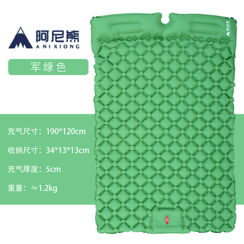 厂家批发  双人充气床垫户外防潮睡垫 脚踩自动充气便携营帐带露