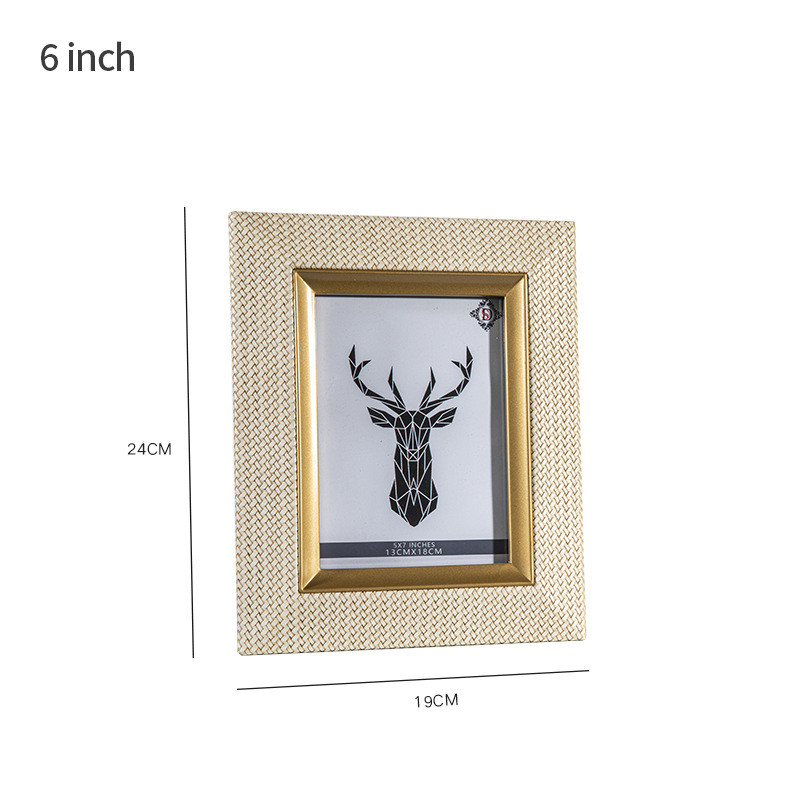 创意轻奢简约皮革相框摆台现代桌面结婚纱照6寸8寸像框样板间摆件