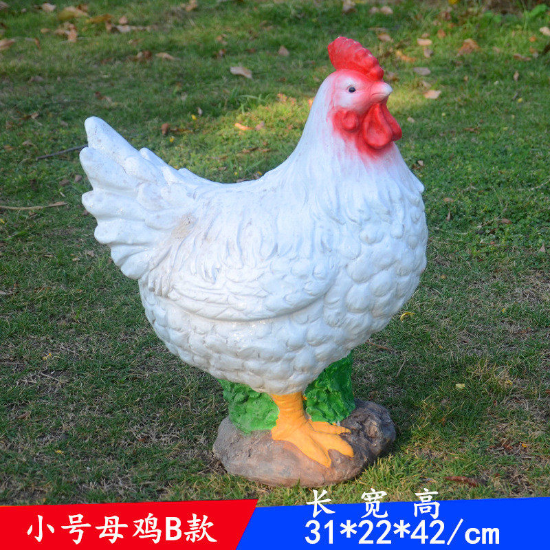 声控大公鸡造型雕塑户外玻璃钢门店摆件庭院商场母鸡动物装饰
