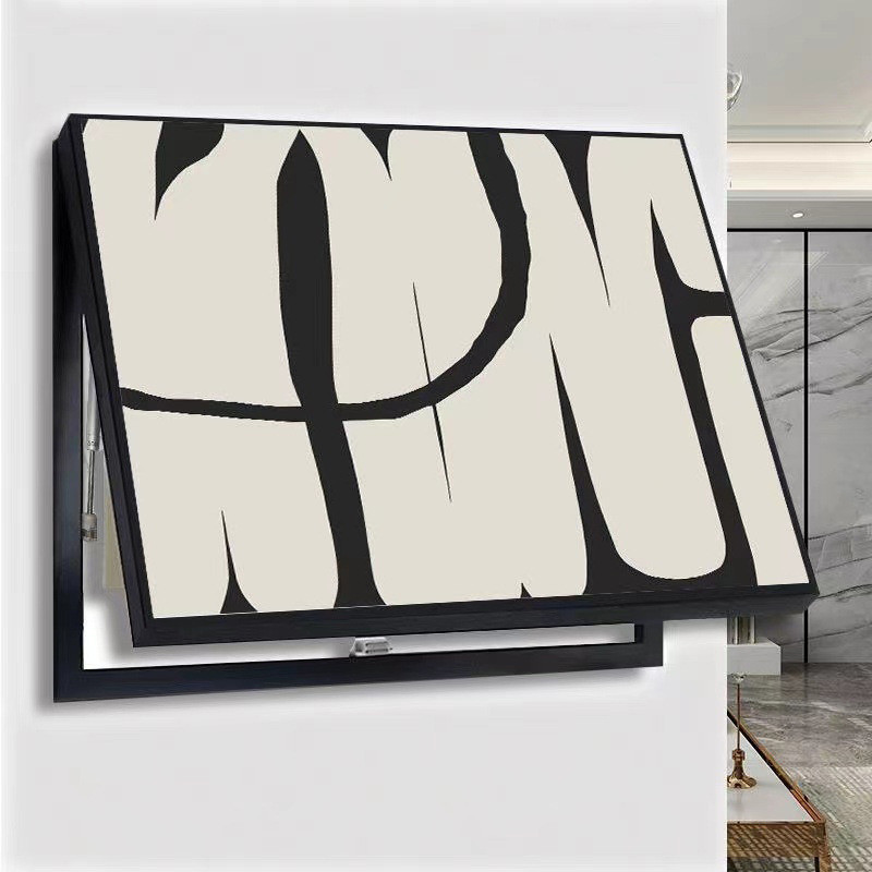 侘寂极简风空开弱电箱遮挡挂画 美式黑白灰免打孔电箱电表箱装饰