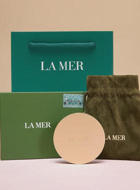 lamer鎏金色哑光耐磨可爱双面化妆镜手提锌合金小巧送礼精致袋子