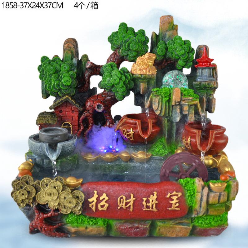 厂家直供优质室内装饰品微景观假山流水工艺品喷泉批发山水盆景