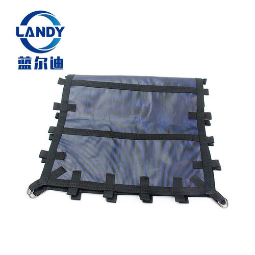 厂家直供防尘泳池遮阳罩布泳池蓝色安全盖防护网可站人泳池pp编织