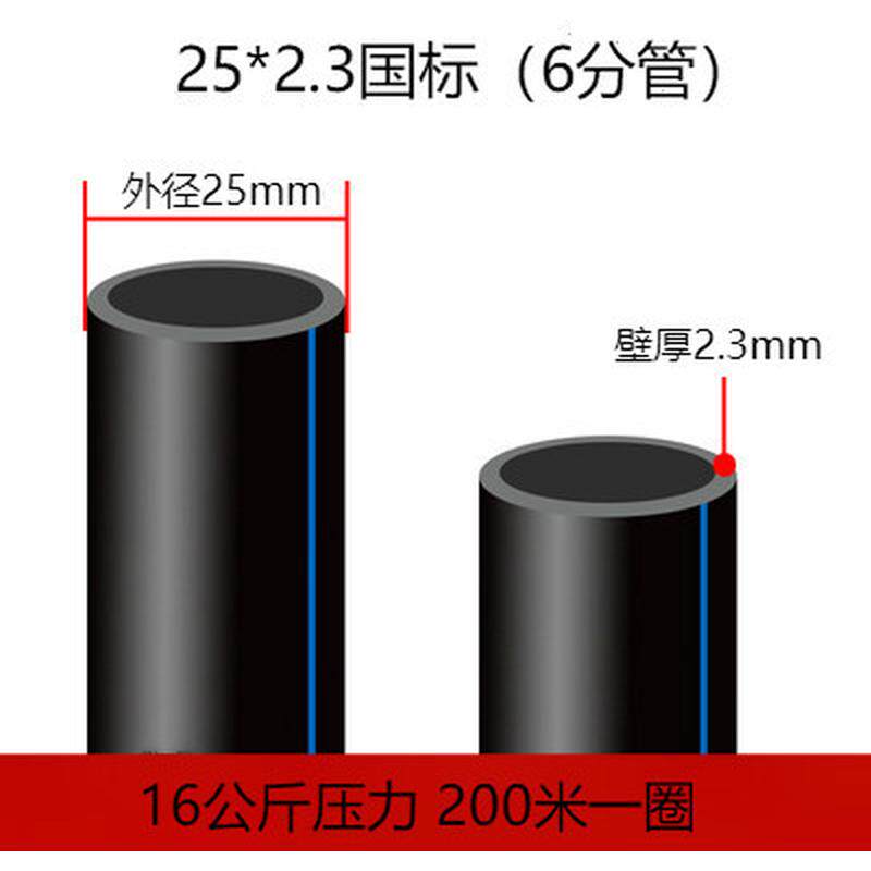 pe管自来水管4分20寸2532黑塑料水管子1水管热熔硬管四分瀚
