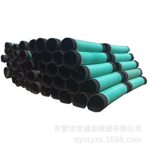 大口径吸排泥胶管防汛抗旱法兰注浆泥浆管防直供黑胶管厂家磨