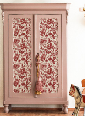 高funlife缔花卉玫瑰自粘壁纸卧室红色家具壁橱防水翻新贴stz039