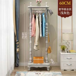 白色实木衣架落地欧式衣帽架门厅卧室衣服架家用简易换鞋凳鞋架