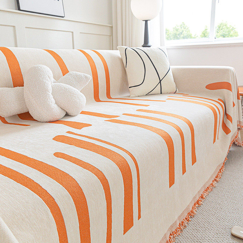 雪尼尔防猫抓沙发巾全盖布北欧沙发套高级感全包万能罩防滑沙发垫