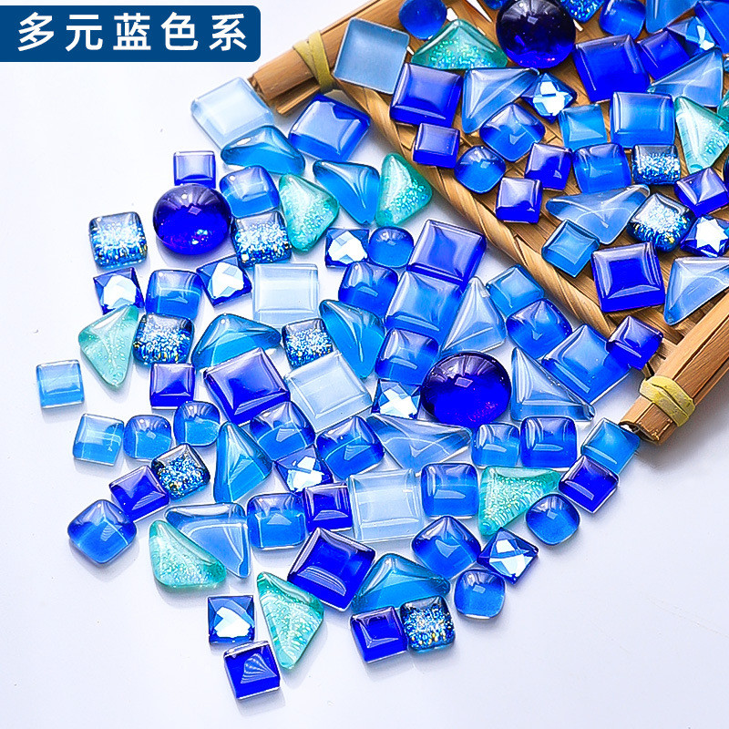 马赛克集合制作手工diy材料儿童水晶玻璃彩色颗粒石自由创意拼贴