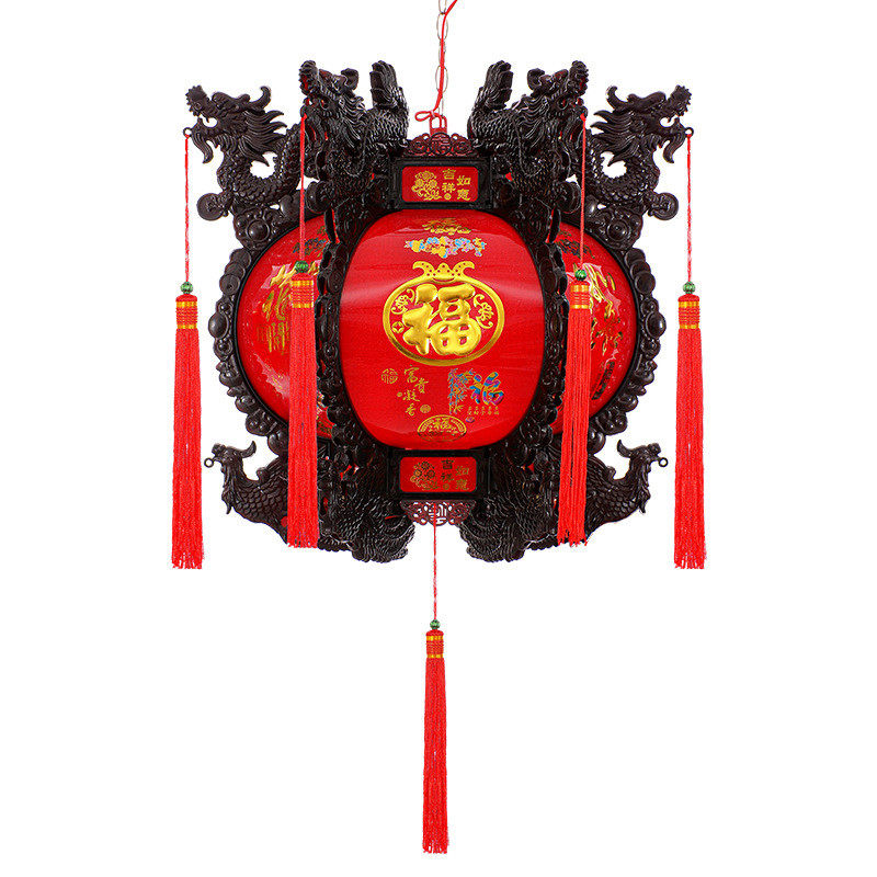 新款仿古六角旋转灯笼七彩led走马灯挂饰一对阳台大门口宫灯乔迁