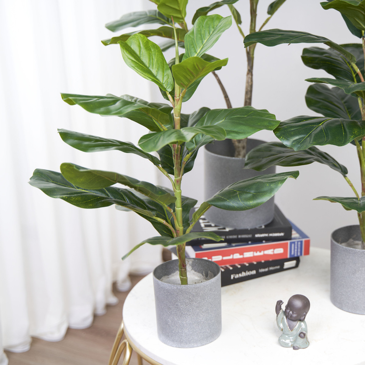 假树仿真单支盆栽绿植琴叶榕植物盆景装饰树摆件造景假花厂