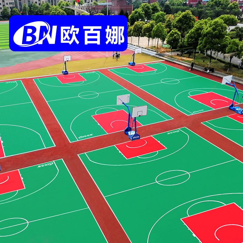 欧百娜幼儿园地垫户外操场悬浮拼装悬浮地板专业轮滑塑料地板