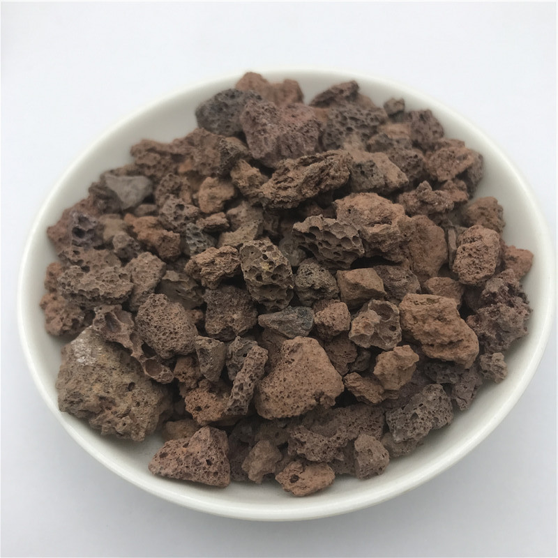 热销红色火山石鱼池过滤园林造景多肉植物土拌铺面用火山石