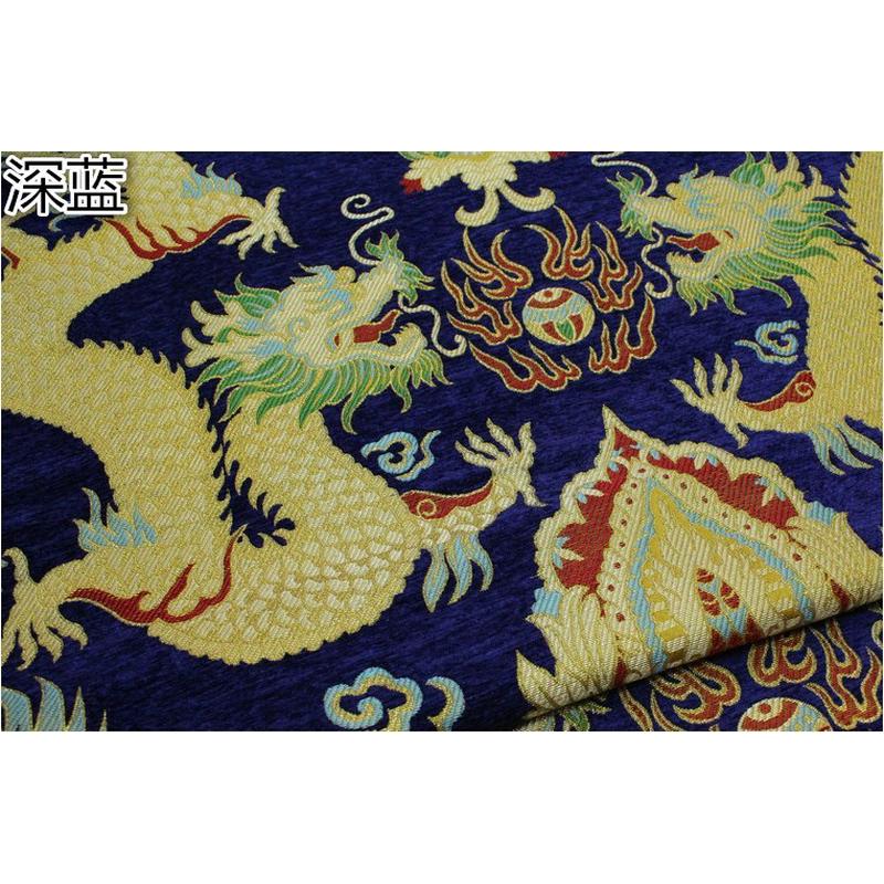 中国风龙袍马褂舞台影视丝绸布料装饰抱枕坐垫提花纺云锦仿古面料