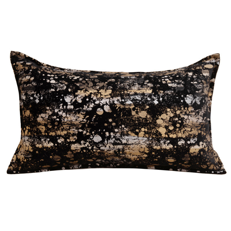 轻奢售楼处样板房床别墅套件黑金色酒店品高端软装设计师抱枕批发