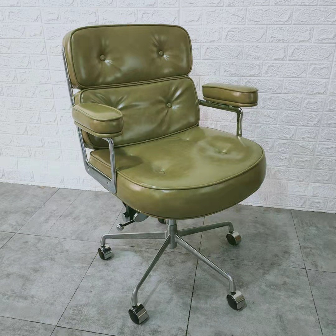 简约现代风罗宾椅皮质升降调节人体工学电脑椅舒适久坐耐脏办公椅