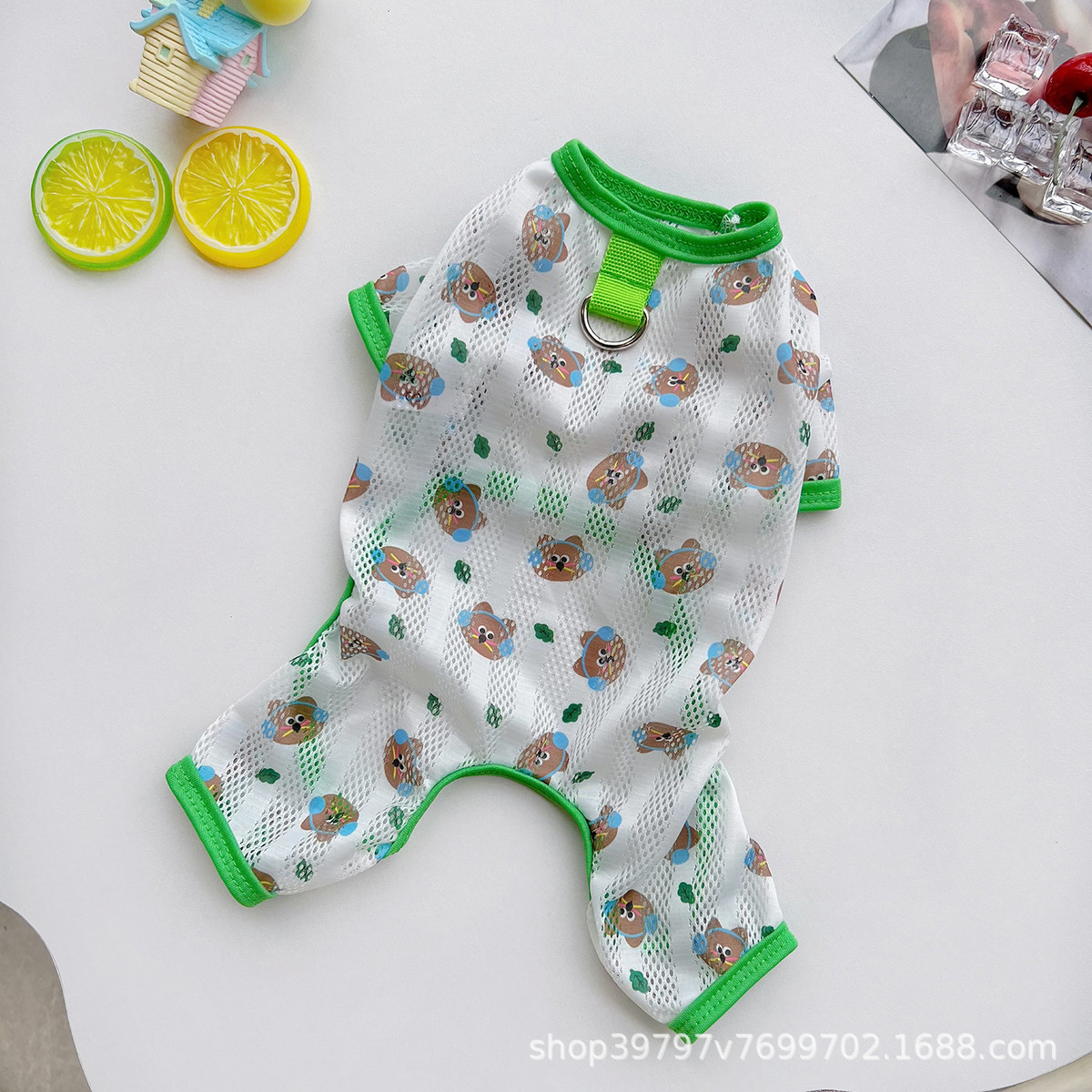 宠物狗狗衣服春夏季薄款网眼四脚衣猫咪衣服透气防掉毛外出中大型